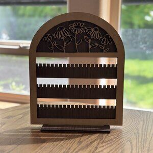 Wood Earring Display Stand – Walnut & Maple